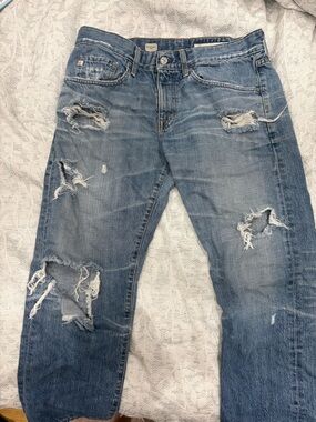 Distressed Light Blue Ripped Jeans